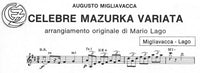 【楽譜】ミリアヴァッカ：マズルカと変奏（ギターまたはマンドリンまたはアコーデオン）［ラーゴ編曲］